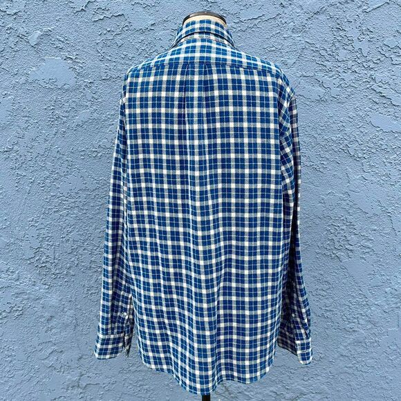 J. Crew Cotton button Down Men's Medium Blue Plaod Shirt - Picture 3 of 8